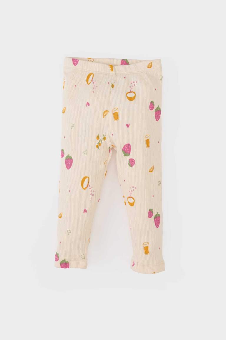 Baby Girl Fruit Printed Corduroy Camisole 2 Piece Pajama Set