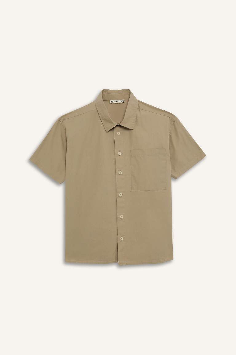 Boy Oversize Fit Polo Collar Parachute Shirt