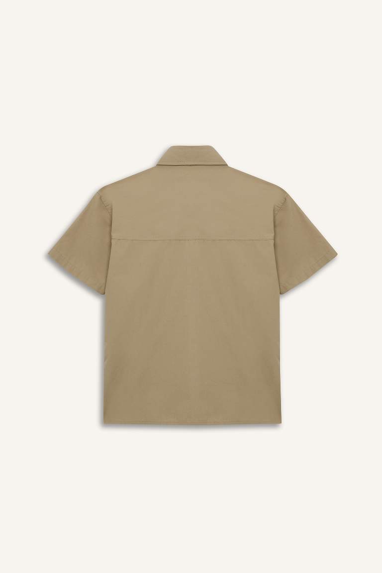 Boy Oversize Fit Polo Collar Parachute Shirt