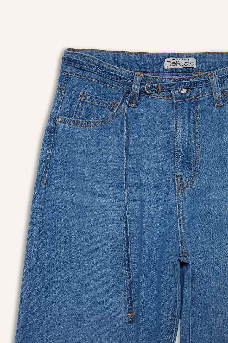 Wide Leg Yüksek Bel Geniş Paça Uzun Yumuşak Jean Pantolon