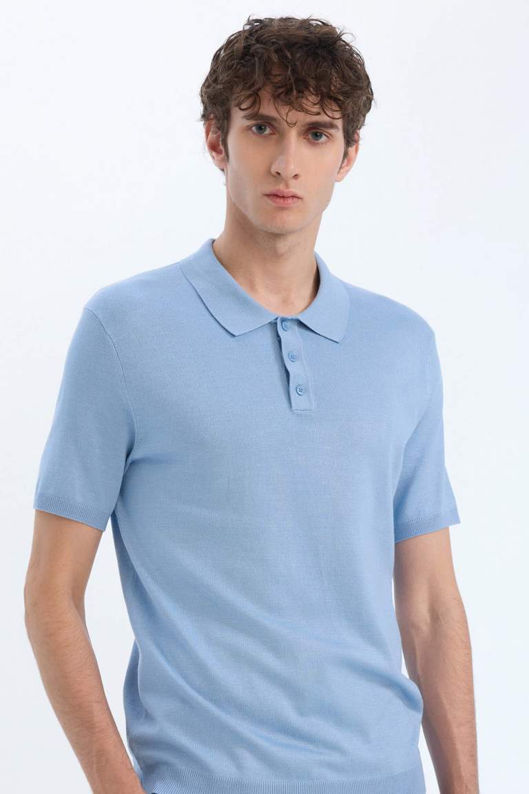 Standard Fit Polo Collar Knitwear Polo T-Shirt