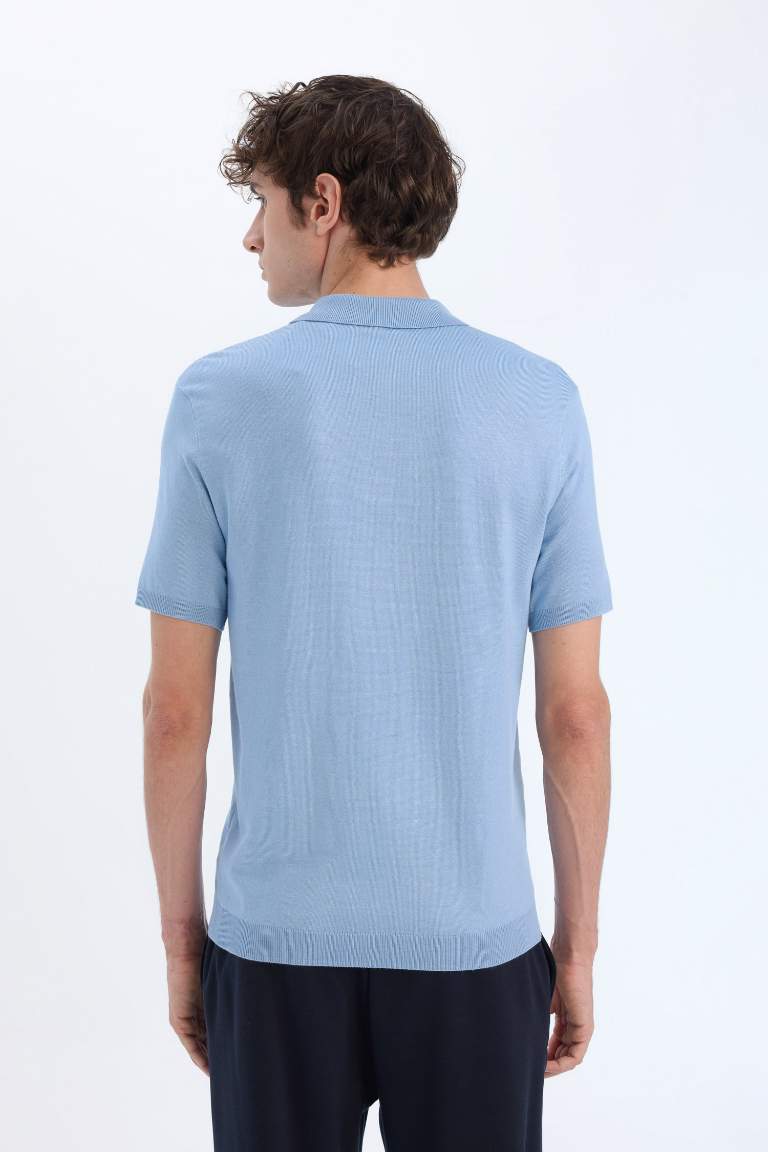 Standard Fit Polo Collar Knitwear Polo T-Shirt