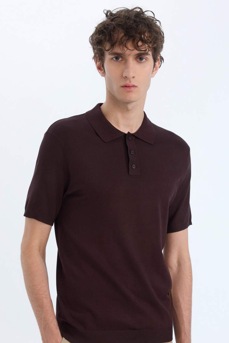 Standard Fit Polo Collar Knitwear Polo T-Shirt