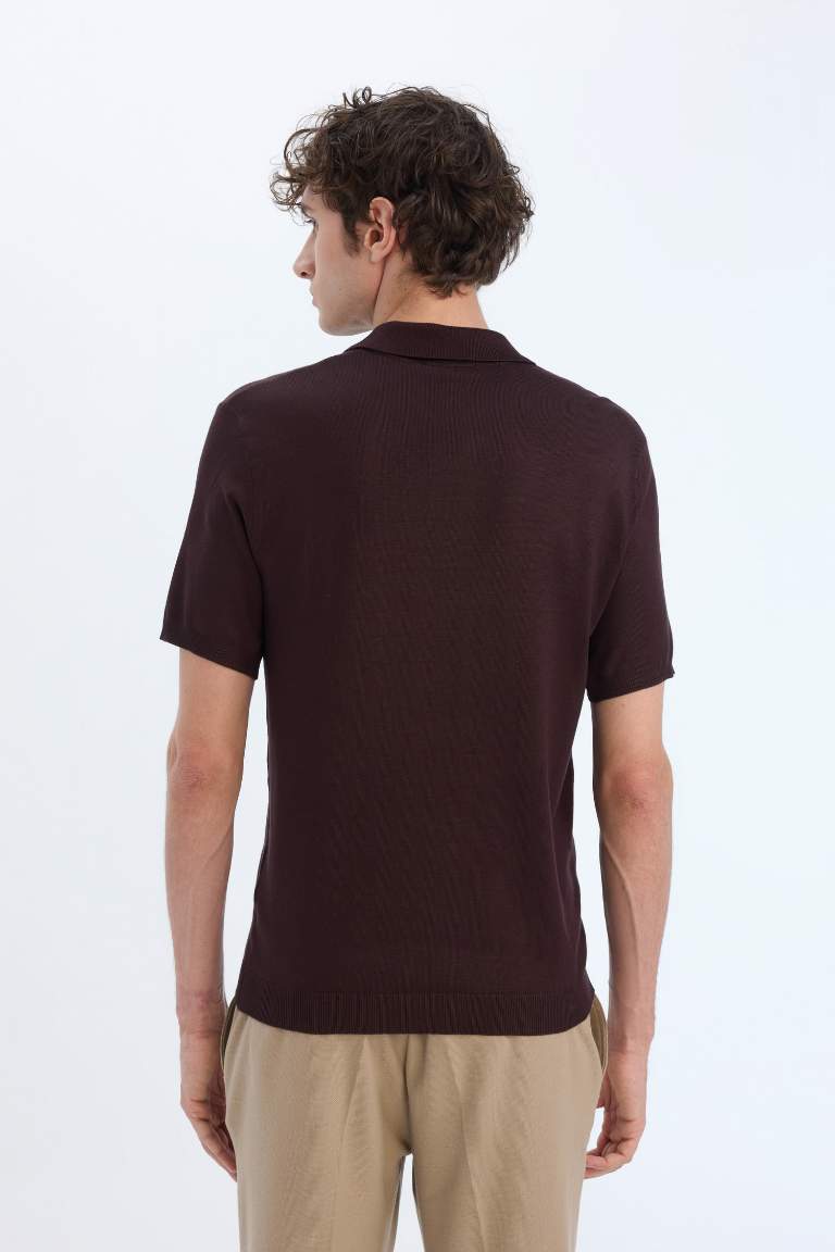 Standard Fit Polo Collar Knitwear Polo T-Shirt