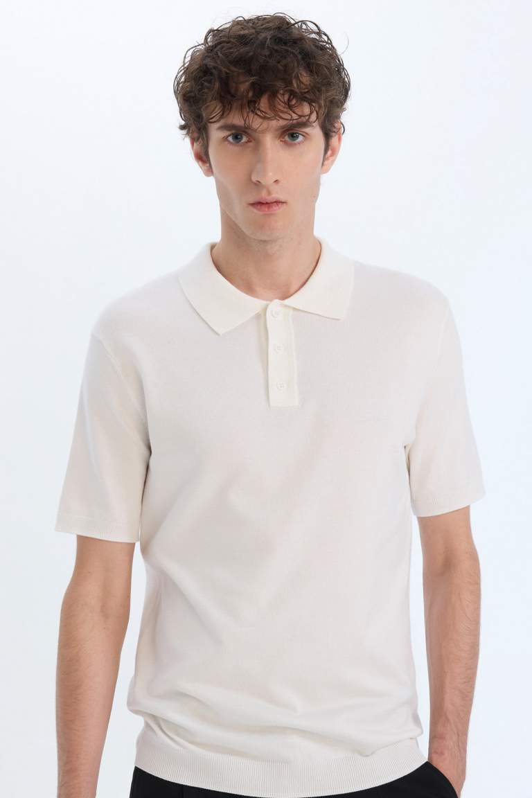 Standard Fit Polo Collar Knitwear Polo T-Shirt