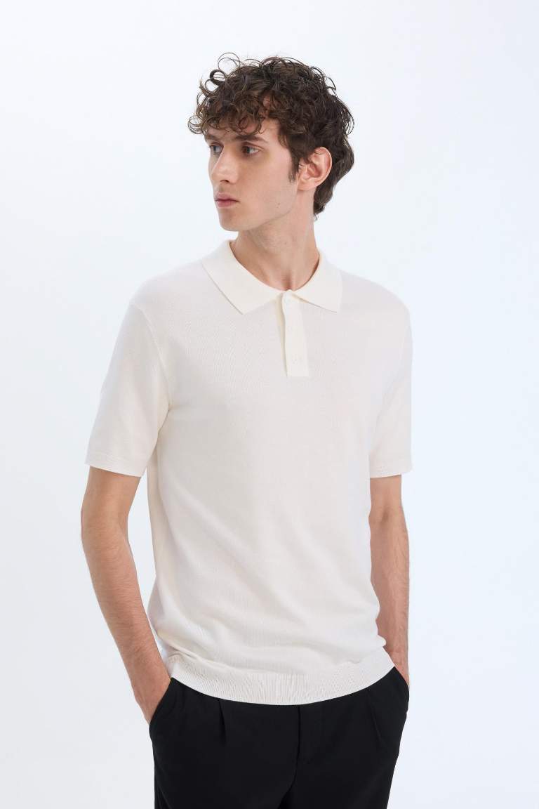 Standard Fit Polo Collar Knitwear Polo T-Shirt