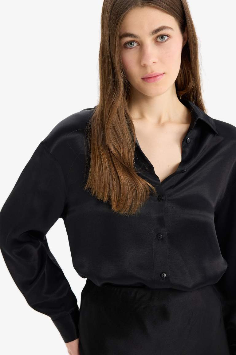 Regular Fit Satin Shirt