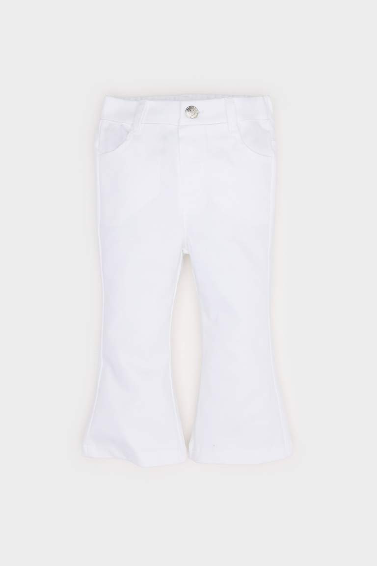 Baby Girl Flare Fit Gabardine Trousers