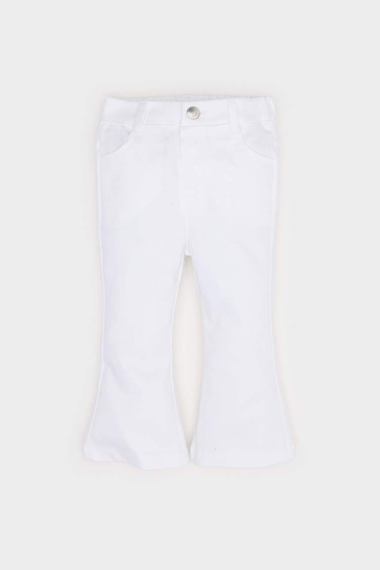 Baby Girl Flare Fit Gabardine Trousers