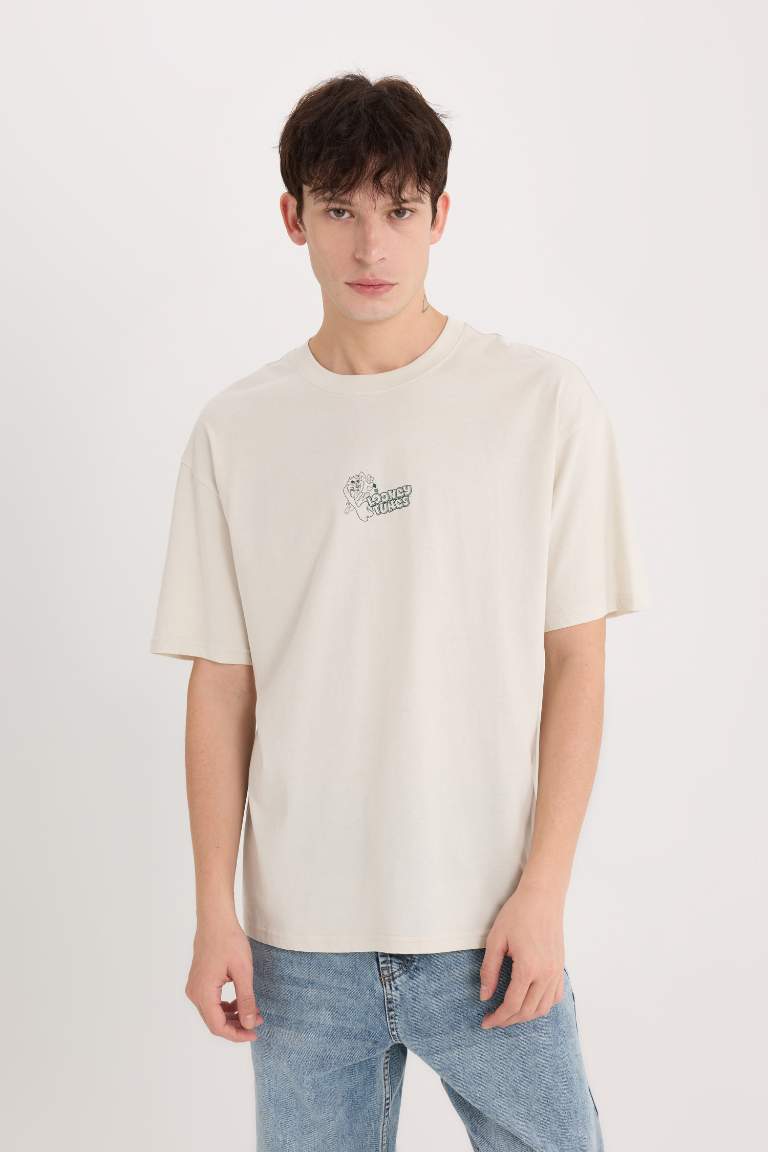 T-shirt Looney Tunes à col rond et coupe boxy