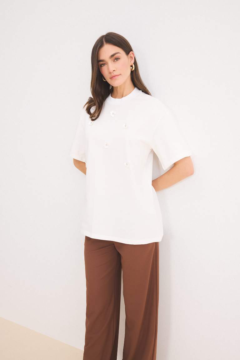 Relax Fit Crew Neck Short Sleeve Tunic