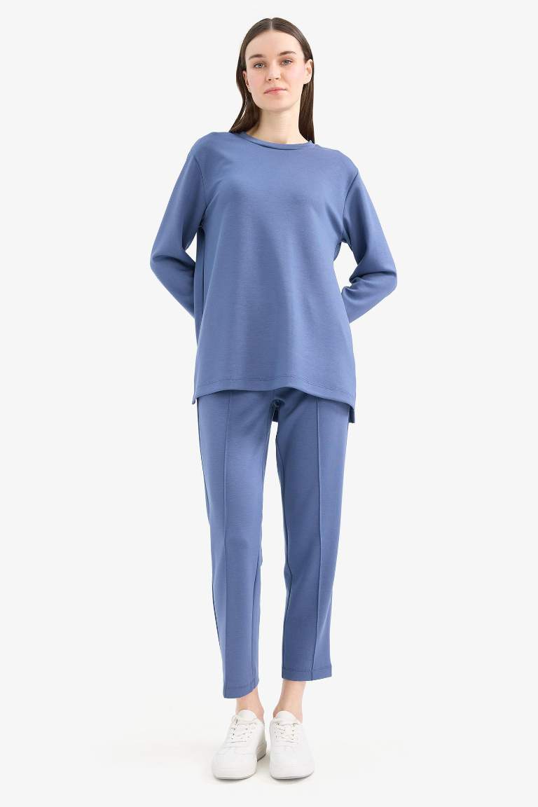 Regular Fit Flexible Waist Basic Trousers