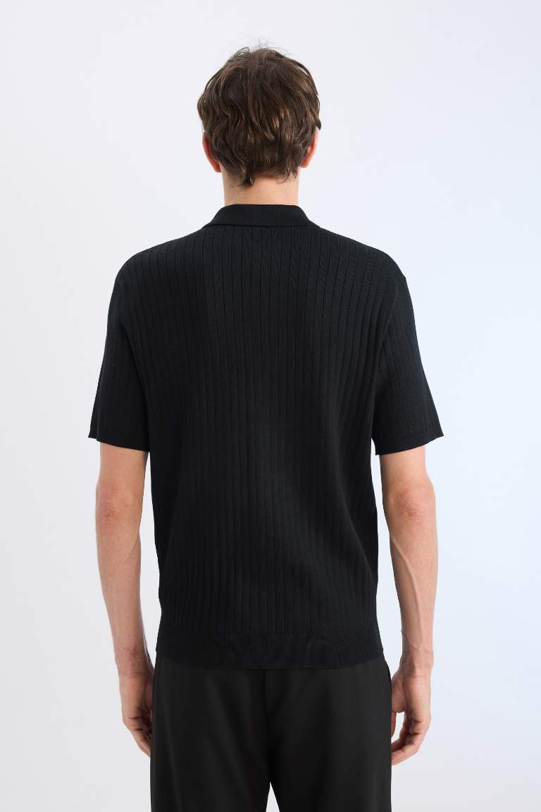 Standard Fit Polo Collar Knitwear Polo T-Shirt