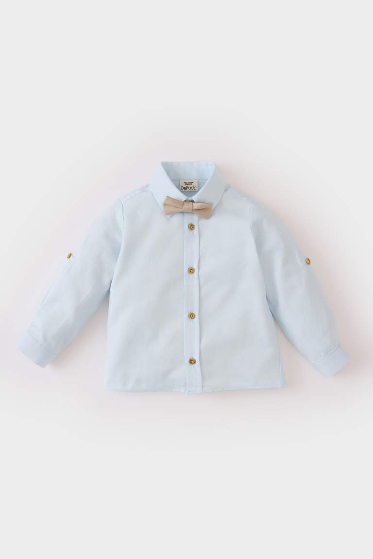 Baby Boy Shirt Collar Oxford Long Sleeve Shirt