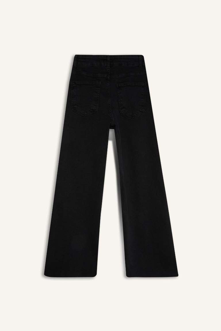 Culotte Fit High Waist Long Jeans