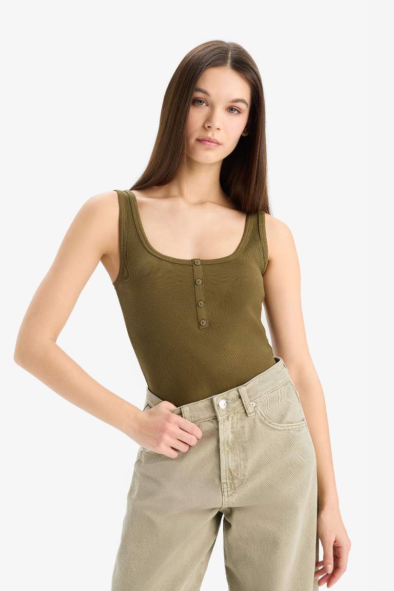 Slim Fit Camisole Square Collar Tank Top