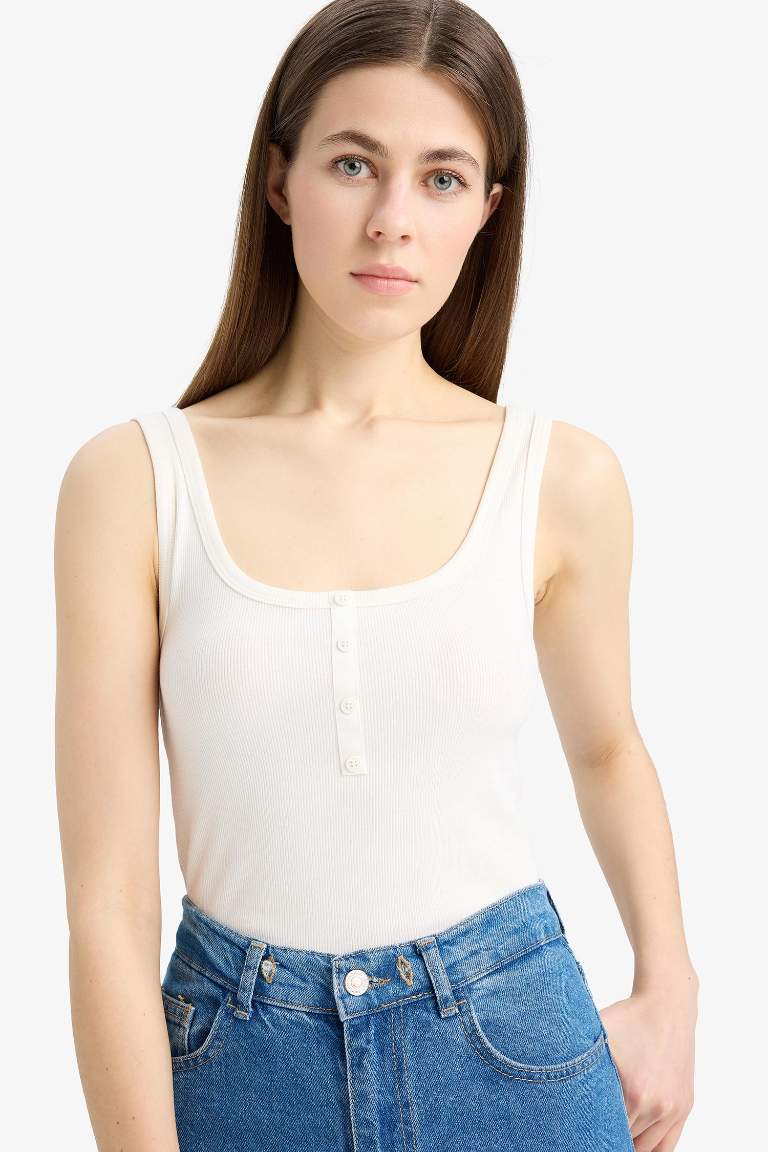 Slim Fit Camisole Square Collar Tank Top