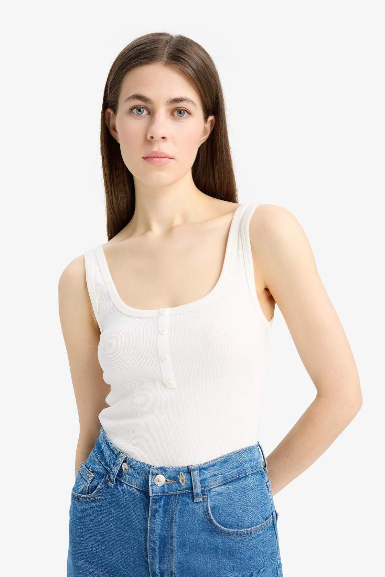 Slim Fit Camisole Square Collar Tank Top