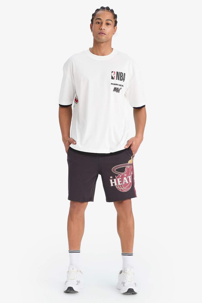 DeFactoFit стандартного кроя спортивные шорты с короткими штанинами NBA Miami Heat