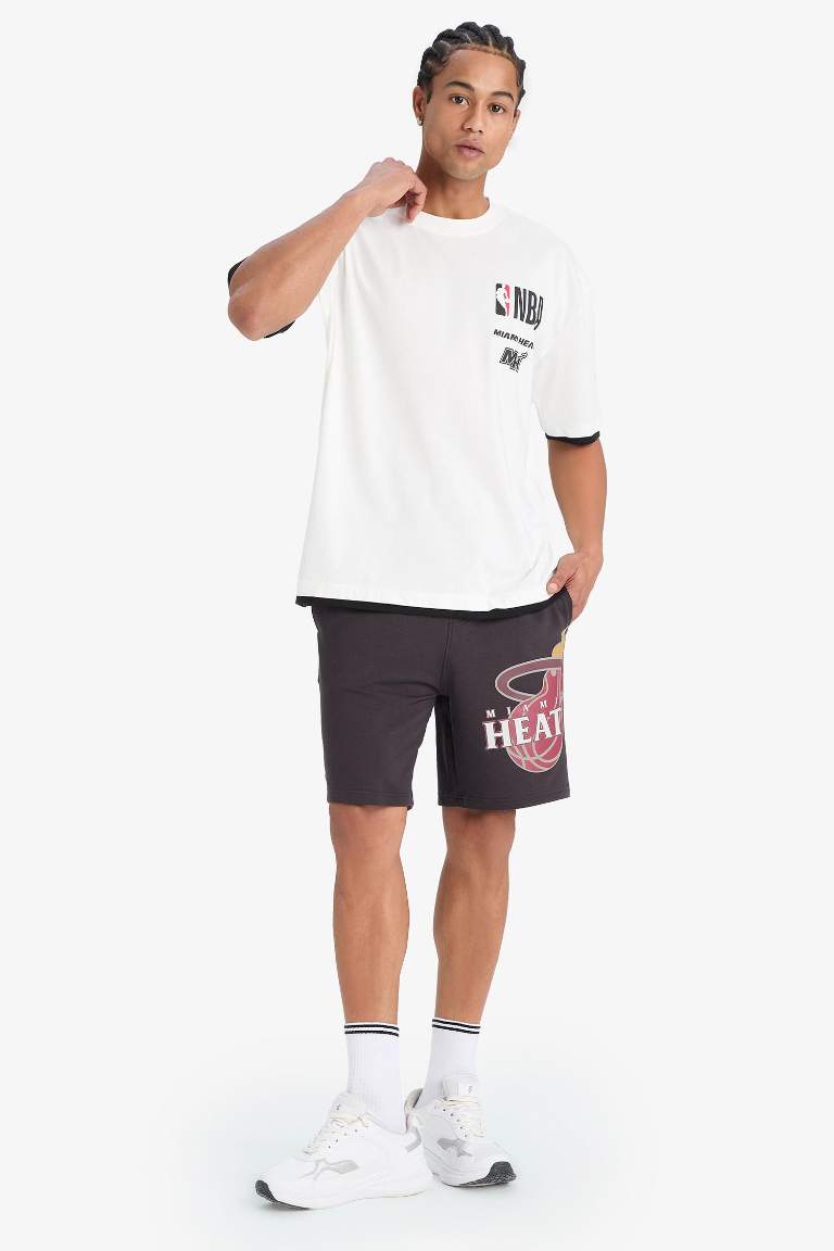 DeFactoFit стандартного кроя спортивные шорты с короткими штанинами NBA Miami Heat
