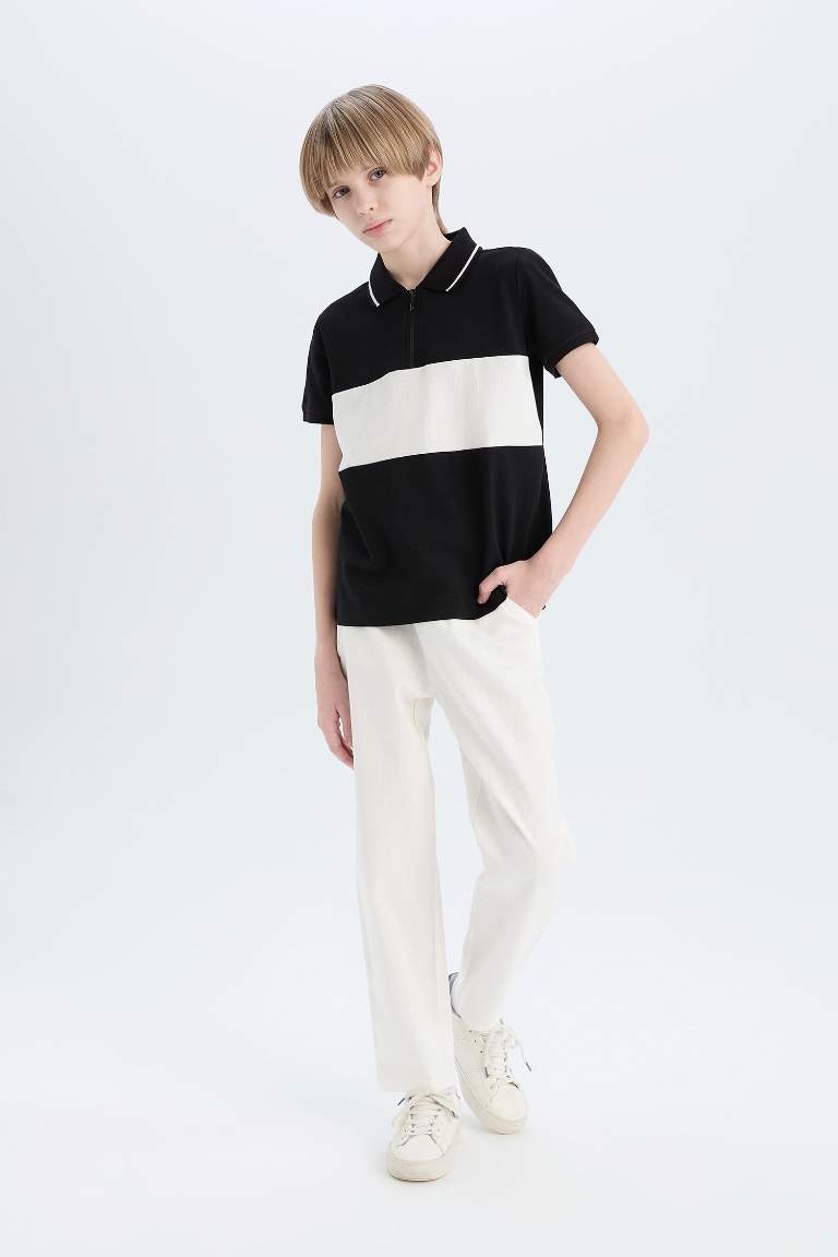 Boy Carrot Fit Standard Leg Gabardine Trousers