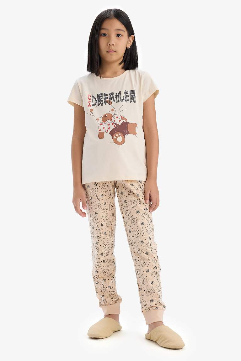 Girl Printed Top Bottom 2 Piece Pajama Set