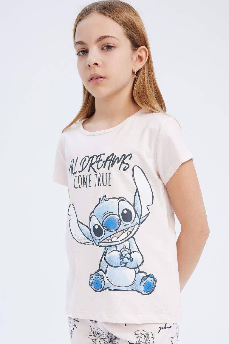 Girl Disney Lilo & Stitch Top Bottom 2 Piece Pajama Set