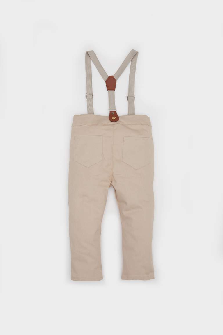 Baby Boy Standard Leg Suspender Gabardine Trousers