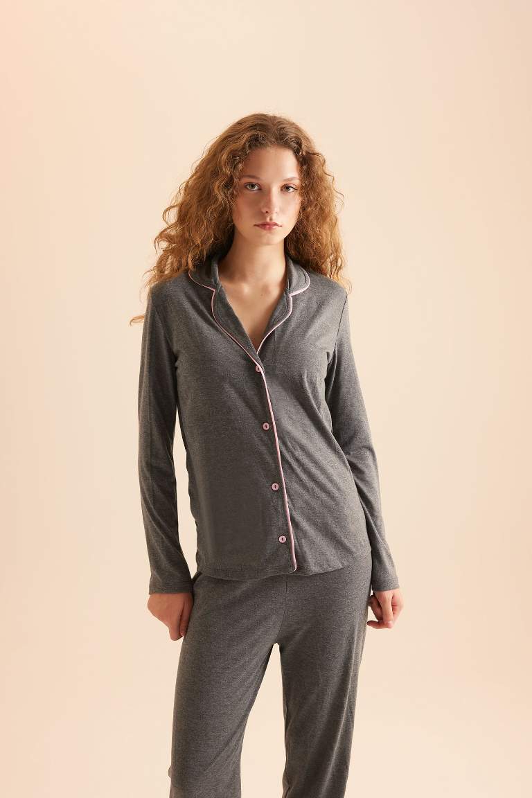 Pijama Takımı Regular Fit Uzun Kollu Üst Uzun Alt-Fall in Love