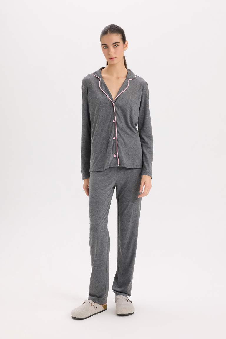 Pijama Takımı Regular Fit Uzun Kollu Üst Uzun Alt-Fall in Love