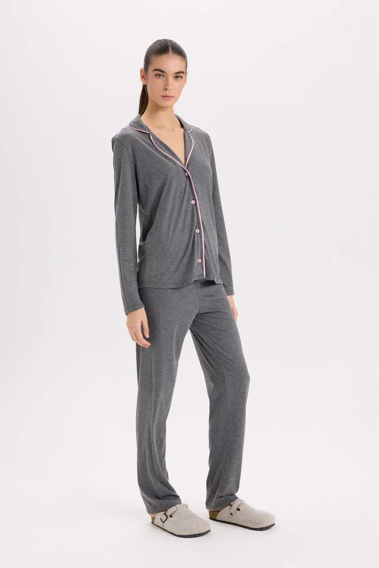 Pijama Takımı Regular Fit Uzun Kollu Üst Uzun Alt-Fall in Love