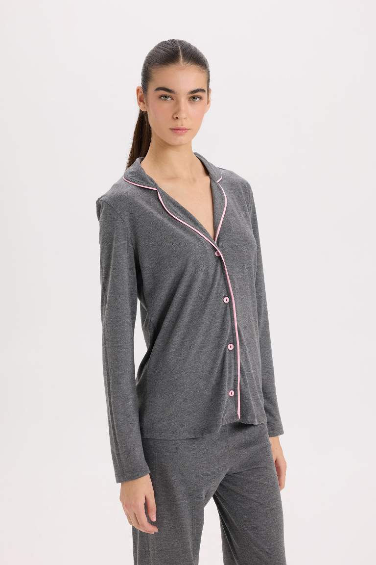 Pijama Takımı Regular Fit Uzun Kollu Üst Uzun Alt-Fall in Love