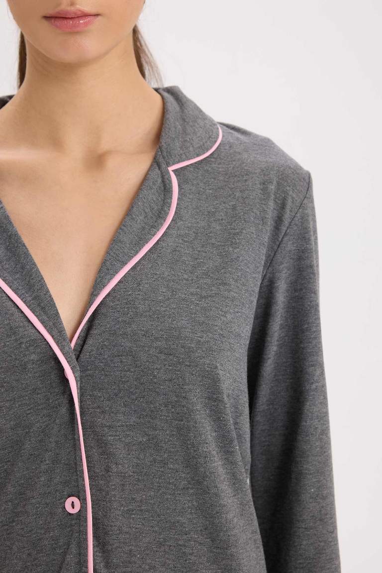 Pijama Takımı Regular Fit Uzun Kollu Üst Uzun Alt-Fall in Love