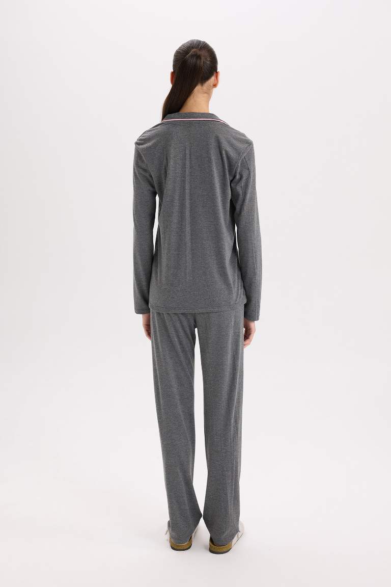 Pijama Takımı Regular Fit Uzun Kollu Üst Uzun Alt-Fall in Love