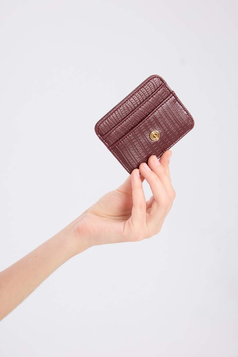 Woman Faux Leather Business Card Wallet