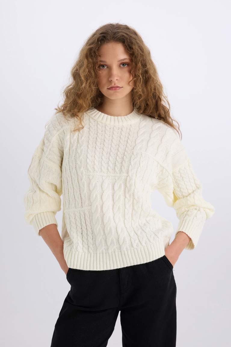 Pull Oversize en tricot à col rond