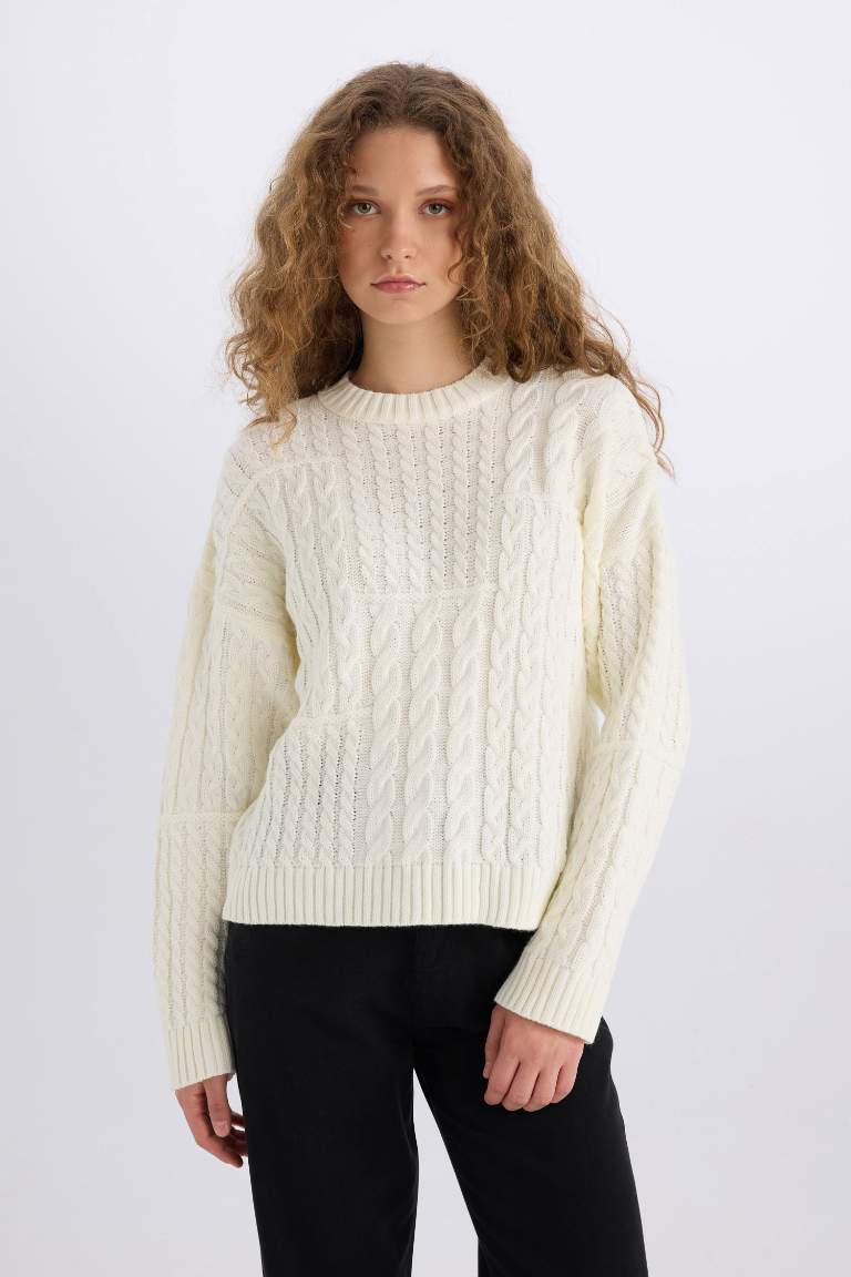 Pull Oversize en tricot à col rond