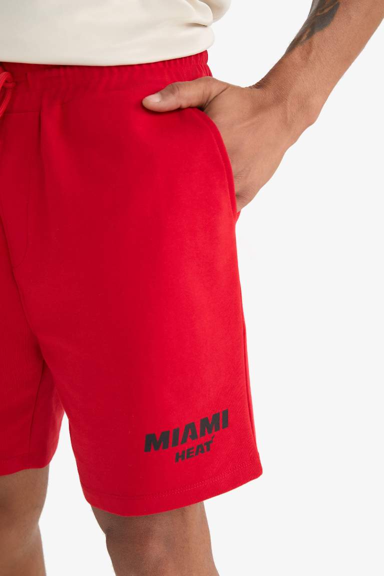 DeFactoFit NBA Miami Heat Standard Fit Sports Shorts