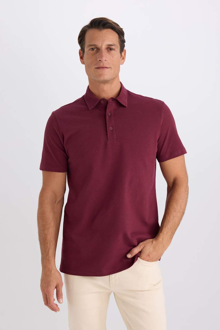 Regular Fit Cotton Short Sleeve Basic Polo T-Shirt