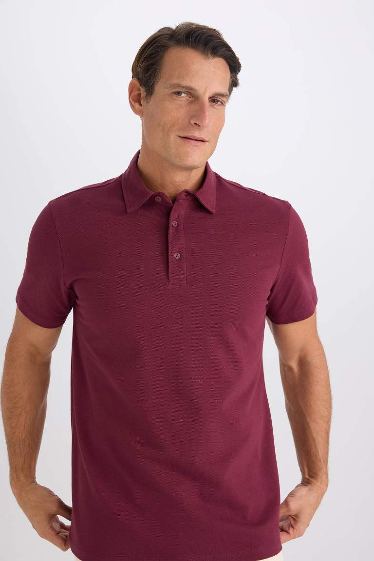 Regular Fit Cotton Short Sleeve Basic Polo T-Shirt