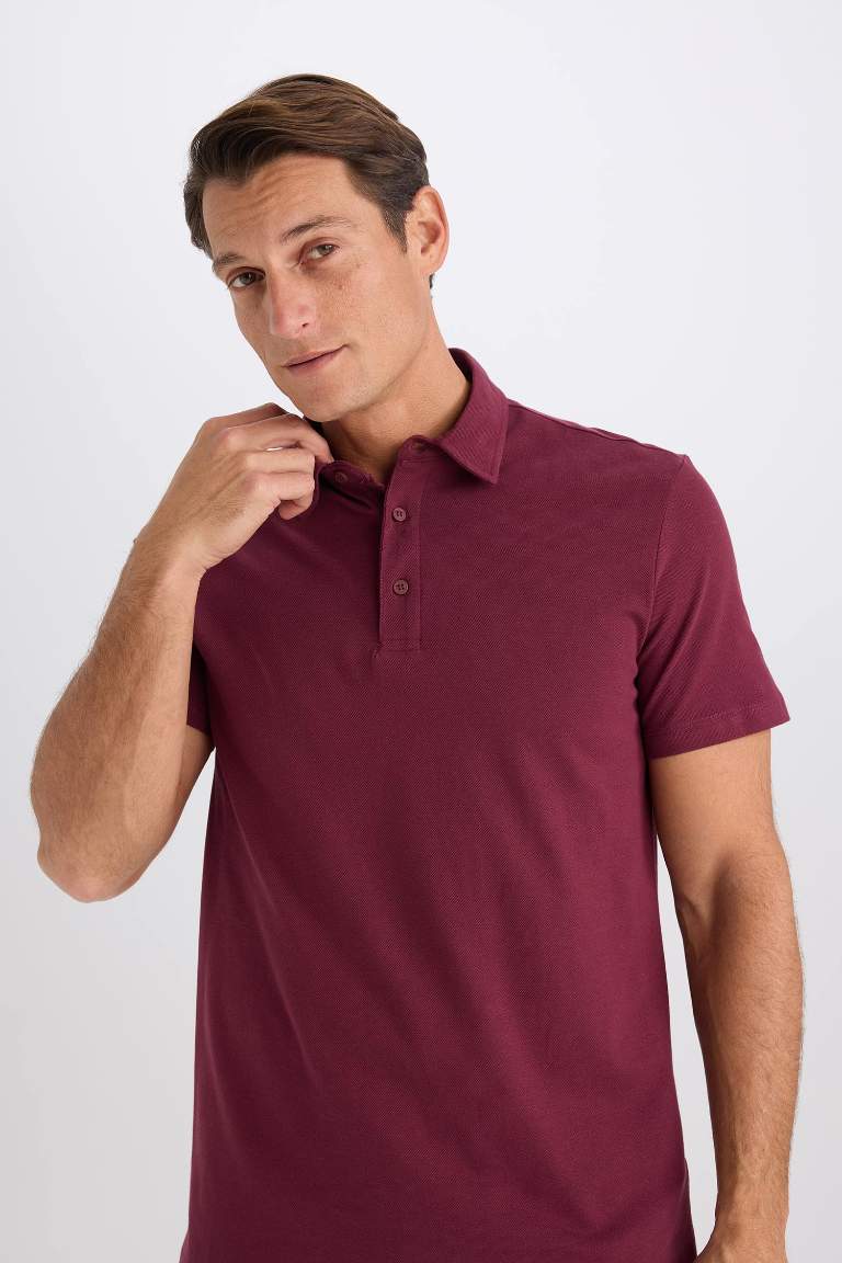 Regular Fit Cotton Short Sleeve Basic Polo T-Shirt