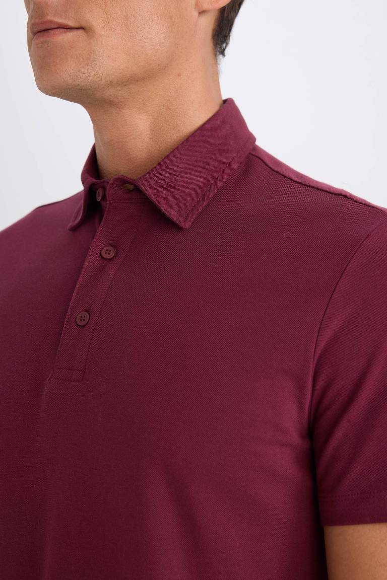 Regular Fit Cotton Short Sleeve Basic Polo T-Shirt