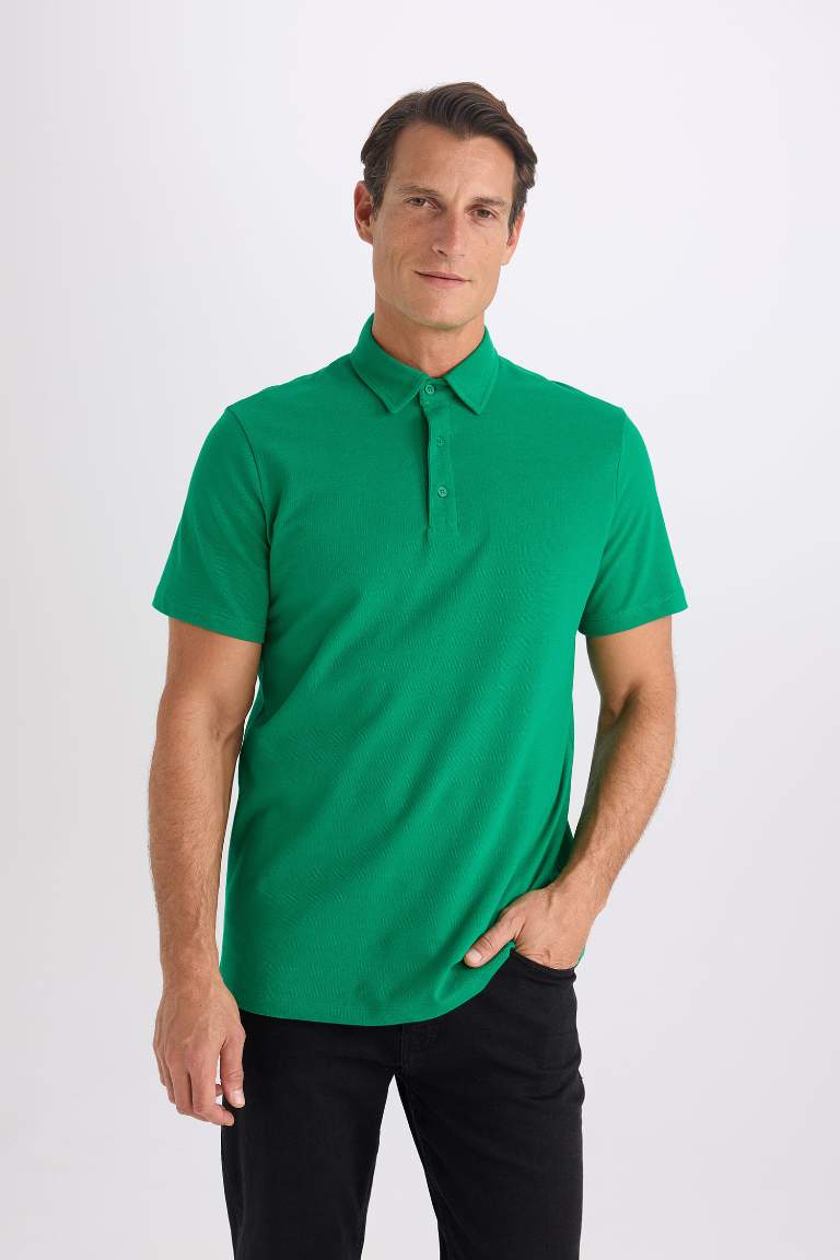 Regular Fit Cotton Short Sleeve Basic Polo T-Shirt