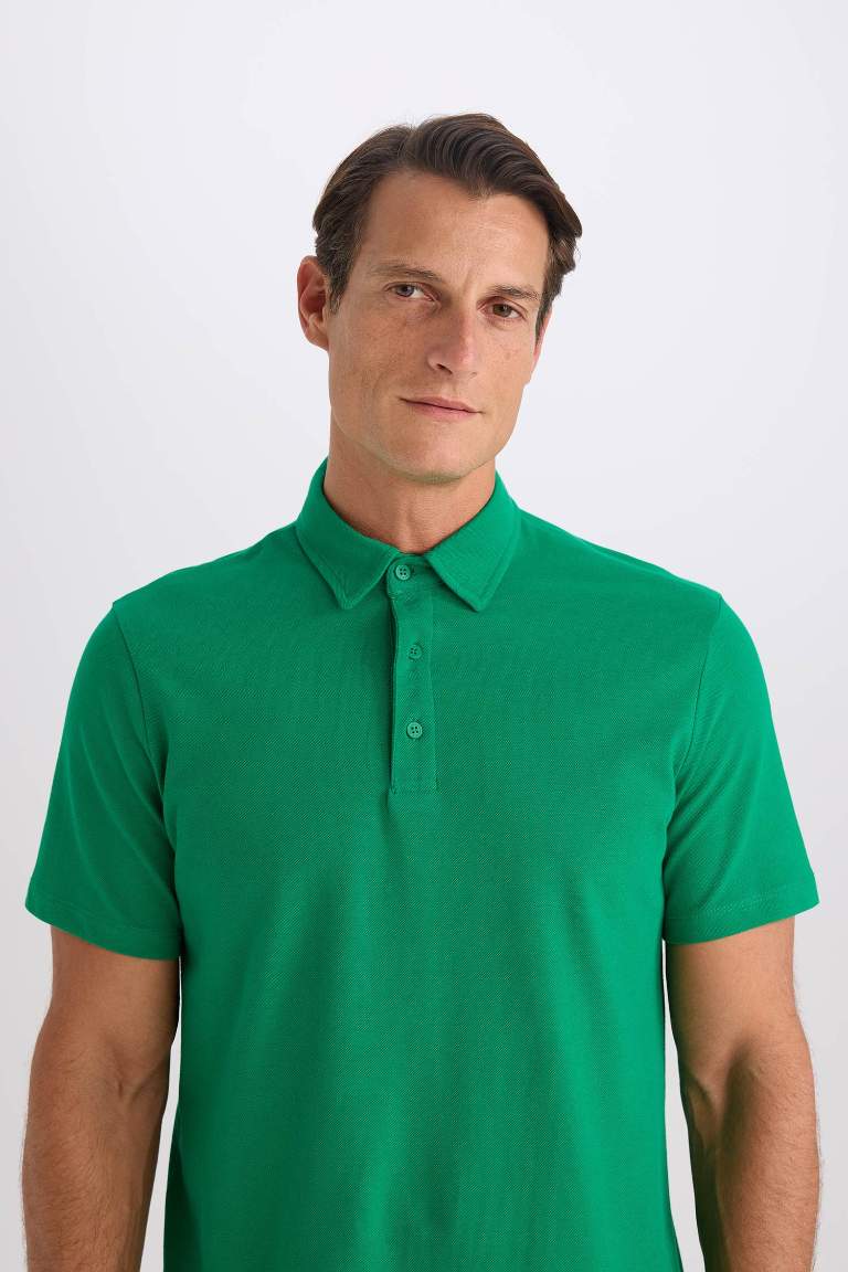 Regular Fit Cotton Short Sleeve Basic Polo T-Shirt