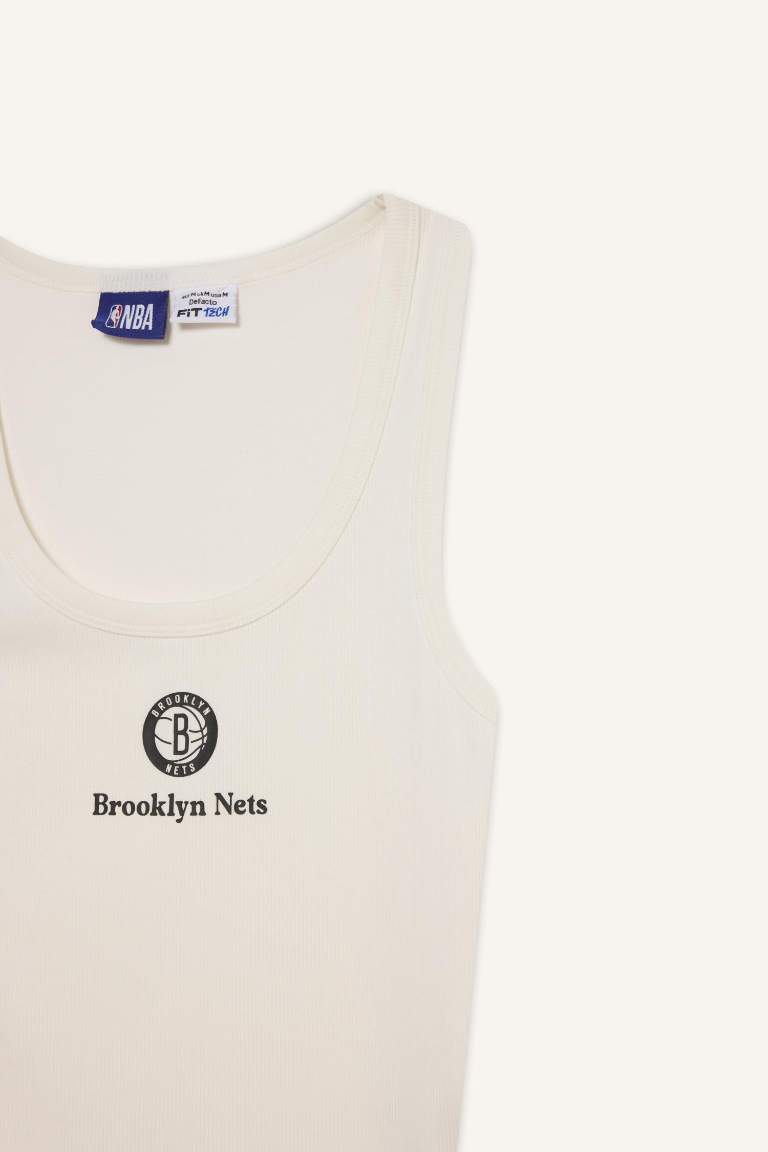 DeFactoFit NBA Brooklyn Nets облегающая майка с круглым вырезом