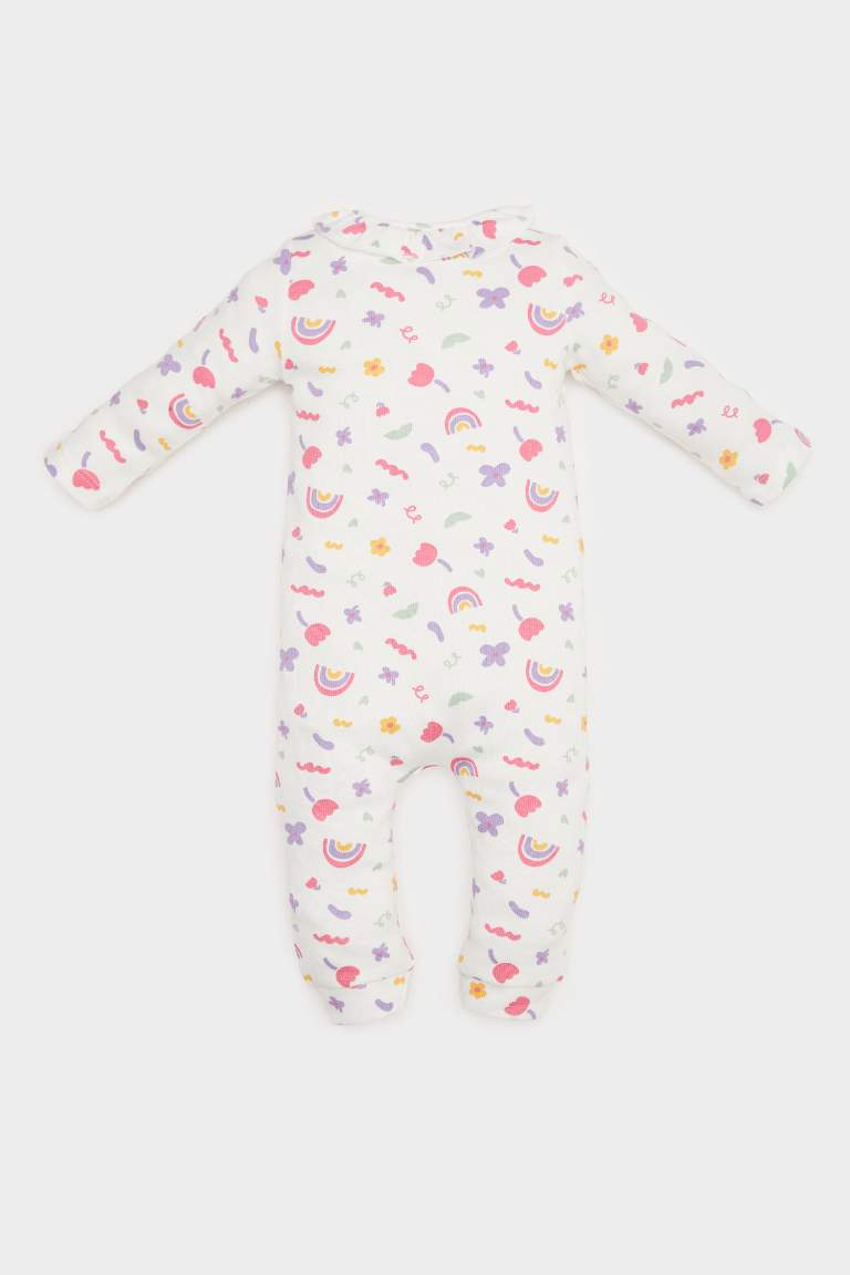 Baby Girl Newborn Rainbow Print Jumpsuit Hair Band 2 Piece Set