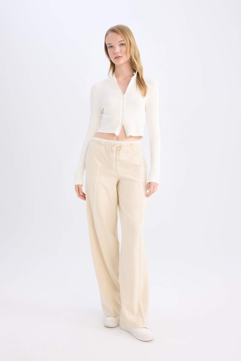 Wide Leg Normal Waist Trousers