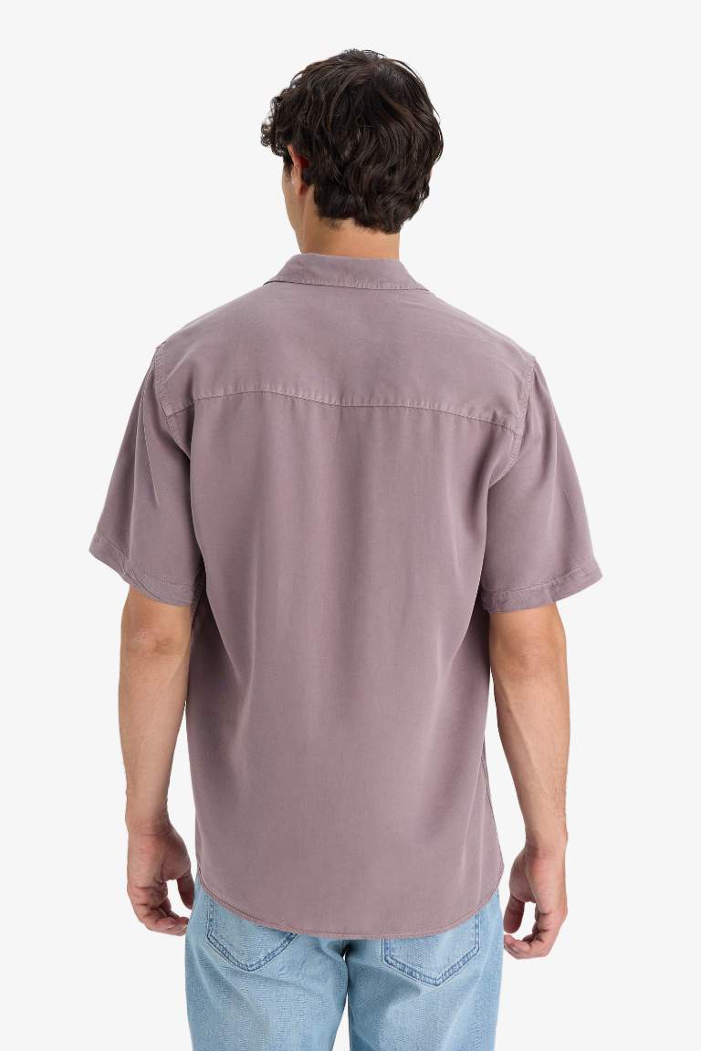 Regular Fit Tensel Kısa Kollu Gömlek