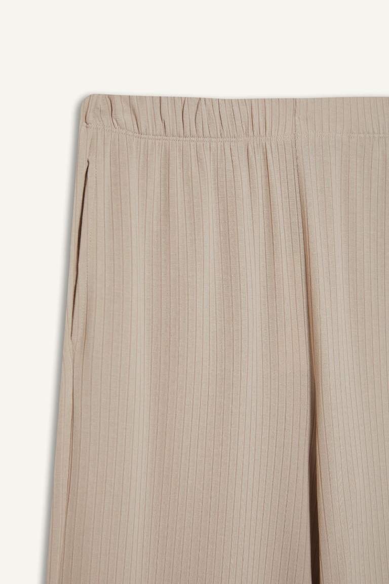 DeFactoFit Wide Leg Cepli Geniş Paça Yırtmaçlı Uzun İnce Sporcu Pantolon