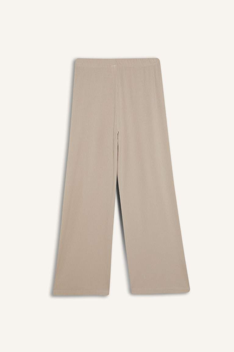DeFactoFit Wide Leg Cepli Geniş Paça Yırtmaçlı Uzun İnce Sporcu Pantolon